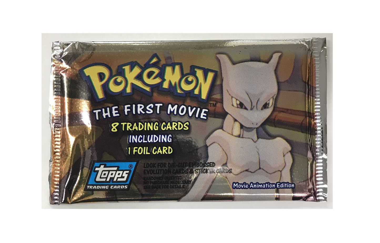 Topps Pokémon The First Movie Blue Label Factory Sealed 8 Card Pack image 0