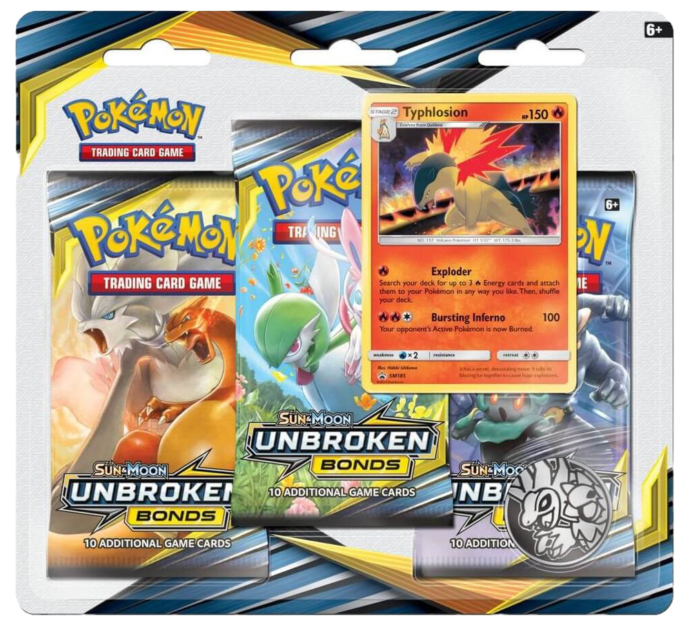 Unbroken Bonds 3 Pack Blister [Typhlosion]