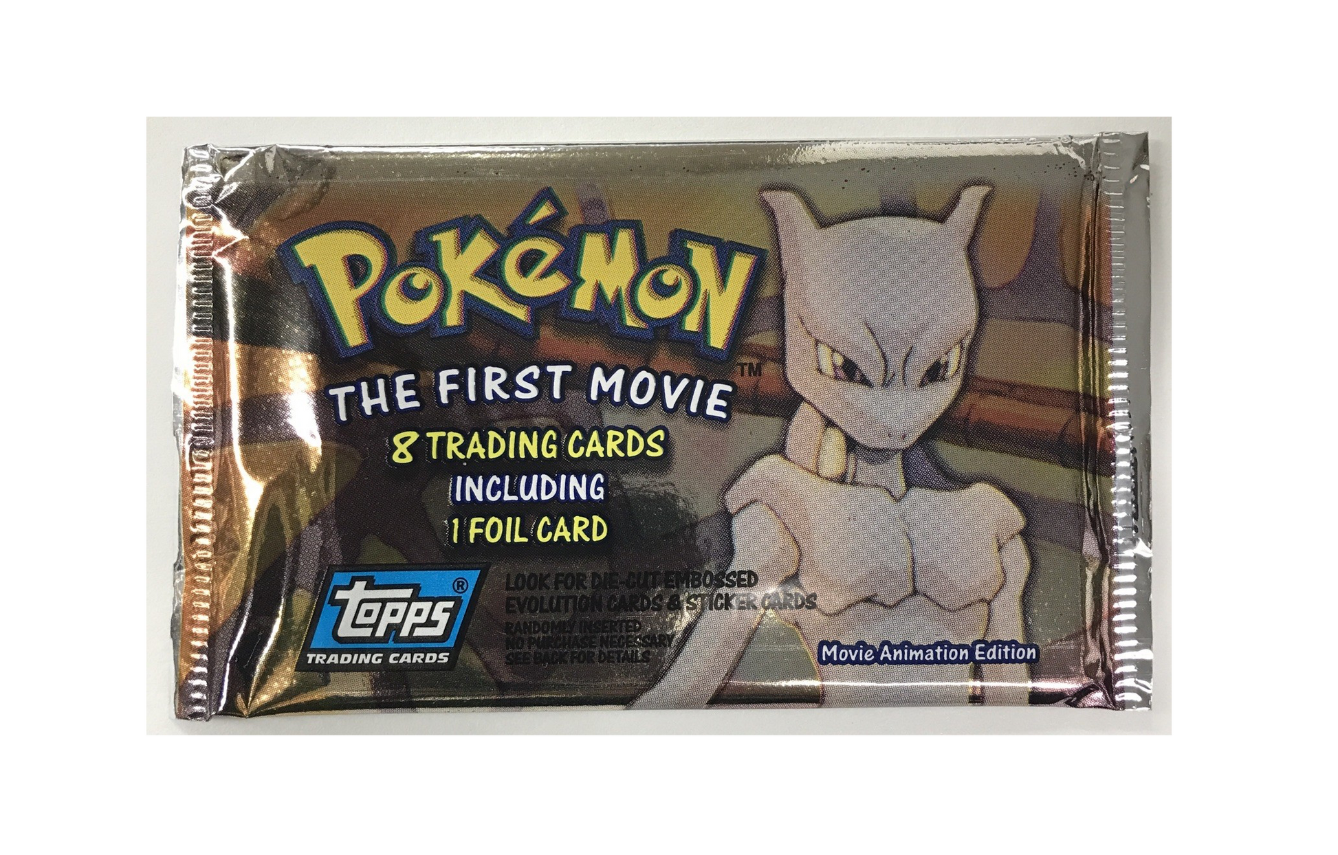Topps Pokémon The First Movie Blue Label Factory Sealed 8 Card Pack image 0