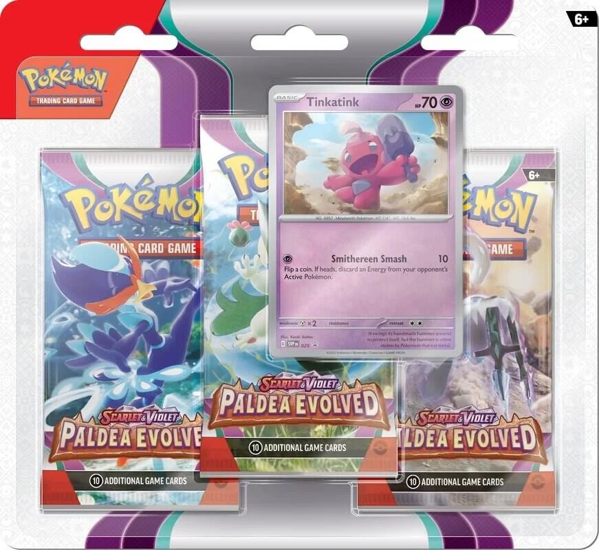 Paldea Evolved 3 Pack Blister [Tinkatink] image 0