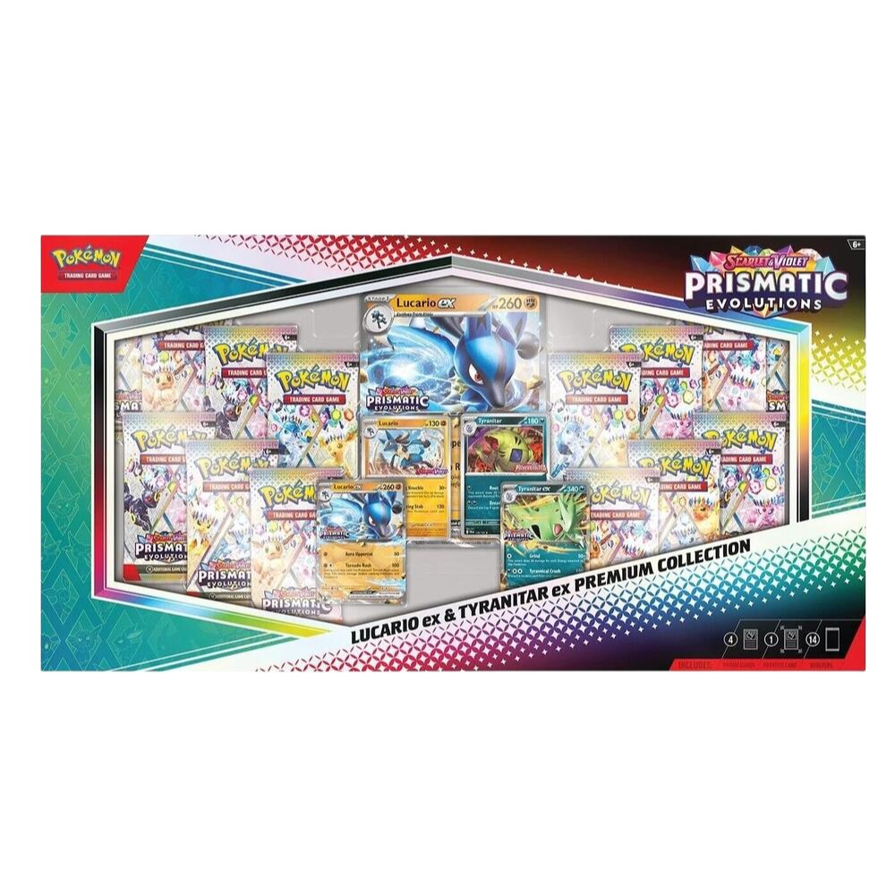 Prismatic Evolutions Lucario ex & Tyranitar ex Premium Collection